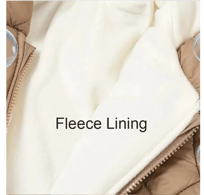 Winter Hooded Baby Romper — Fleece Lined, Warm & Cosy