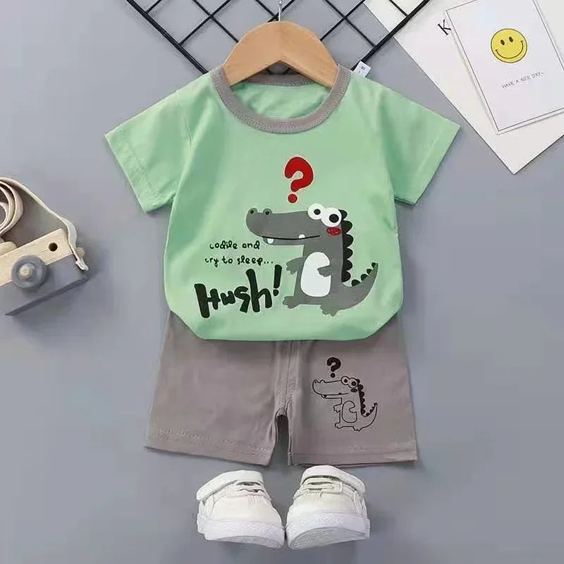 Kids Cotton T-Shirt & Shorts Set | Boys & Girls Summer Outfit 2PCS