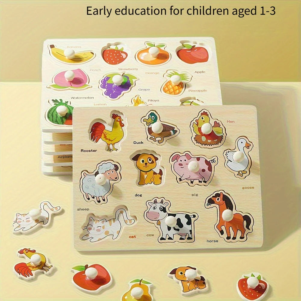 Montessori Shape Puzzle Board | Geometry Learning Toy for Toddlers & Preschoolers