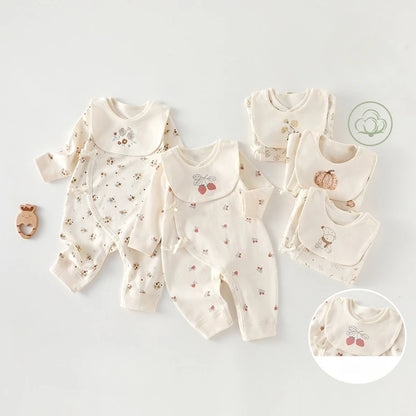 Newborn Romper & Bib Set — 100% Cotton Unisex