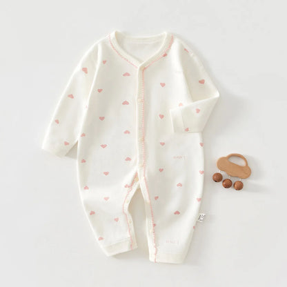 Baby Cotton Hoodie Jumpsuit | Boneless Seam Spring & Autumn Onesie 0-18 Months