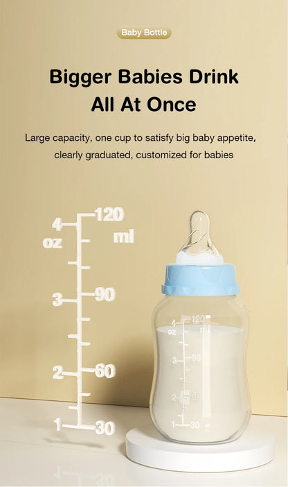 Baby Bottle with Gravity Ball & Handle | 150/240ml Anti-Spill Newborn Feeding Bottle, BPA-Free