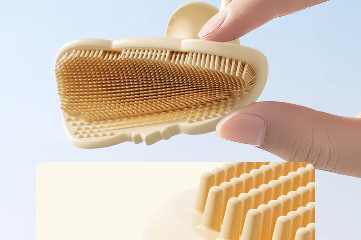 Baby Silicone Shampoo & Massage Bath Brush | Soft Hair Comb & Scalp Care Tool