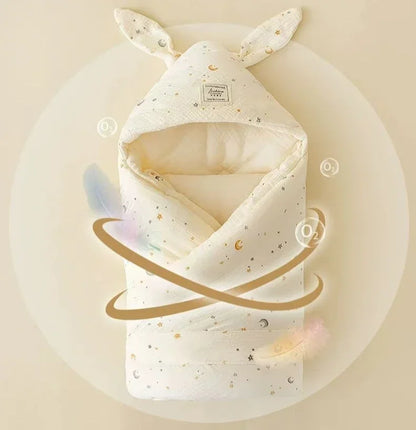 Newborn Bunny Ears Swaddle Blanket | Extra Soft Cotton Wrap