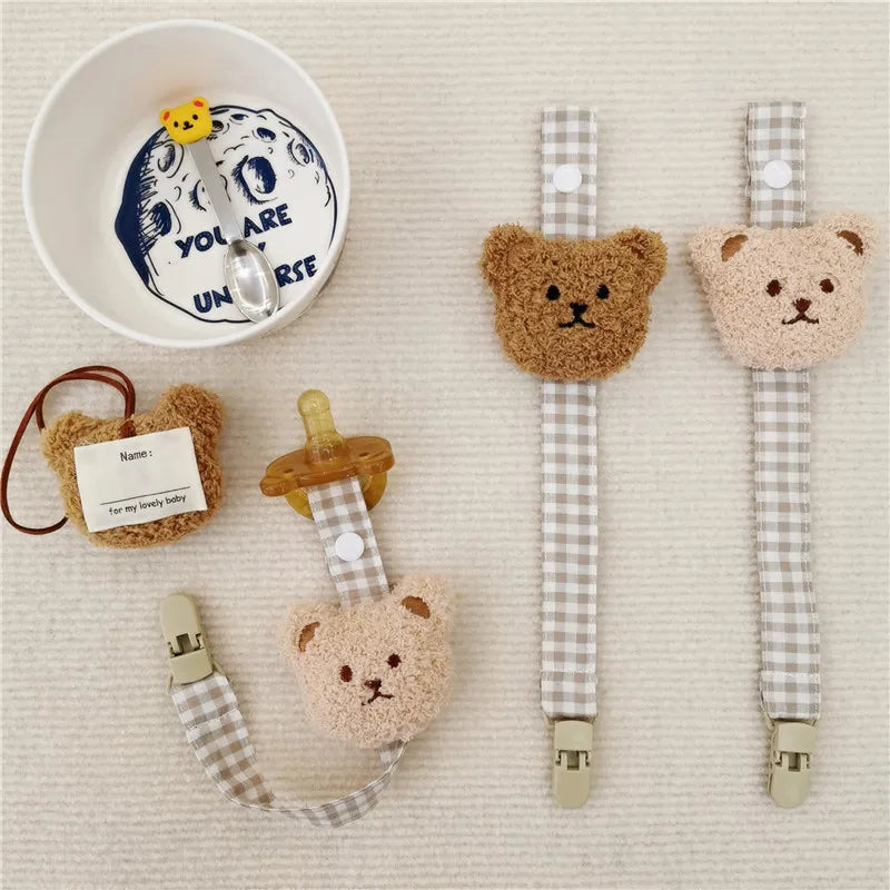 Baby Pacifier Clip Chain | Cute Bear Dummy Holder for Newborns