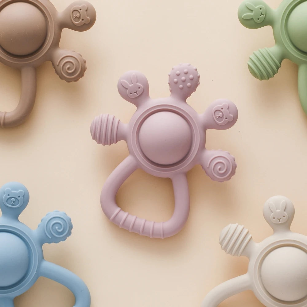 Baby Silicone Teether & Pacifier Chain Set