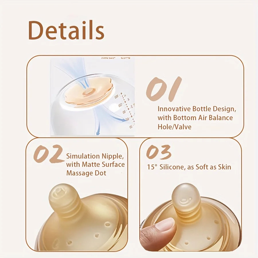 High Borosilicate Glass Baby Bottle | Wide-Neck Anti-Colic Feeding Bottle | 120ml, 160ml & 240ml