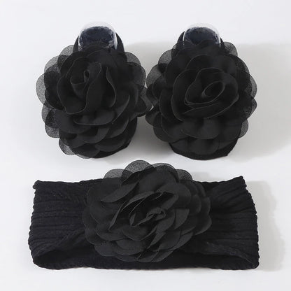 Baby Girl Flower Socks & Headband Set | Soft Knitted 2-Piece 0-12 Months