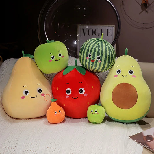 Kawaii Fruit Plush Toy | Soft Stuffed Fruit Pillow Doll | 6 Designs | 10cm, 20cm & 30cm