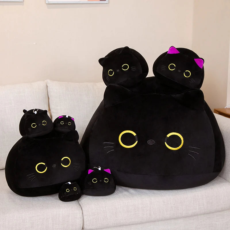 Round Ball Cat Plush Toy | Kawaii Soft Cat Cushion for Kids