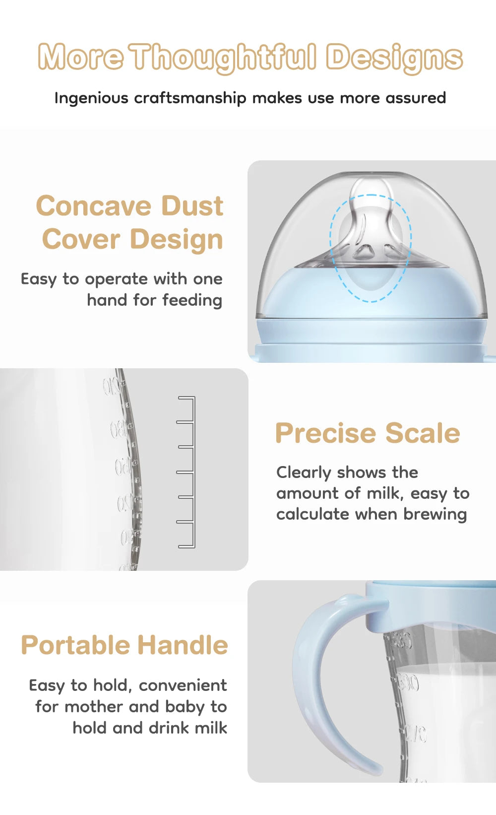 PP Baby Bottle with Handle | Anti-Colic Newborn Feeding Bottle 150ml / 240ml / 330ml