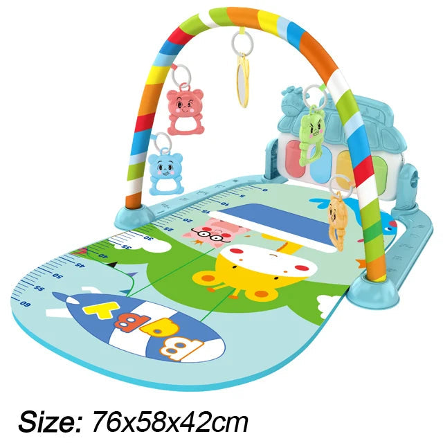 Baby Music Play Gym & Activity Mat | Piano Keyboard & Hanging Toys