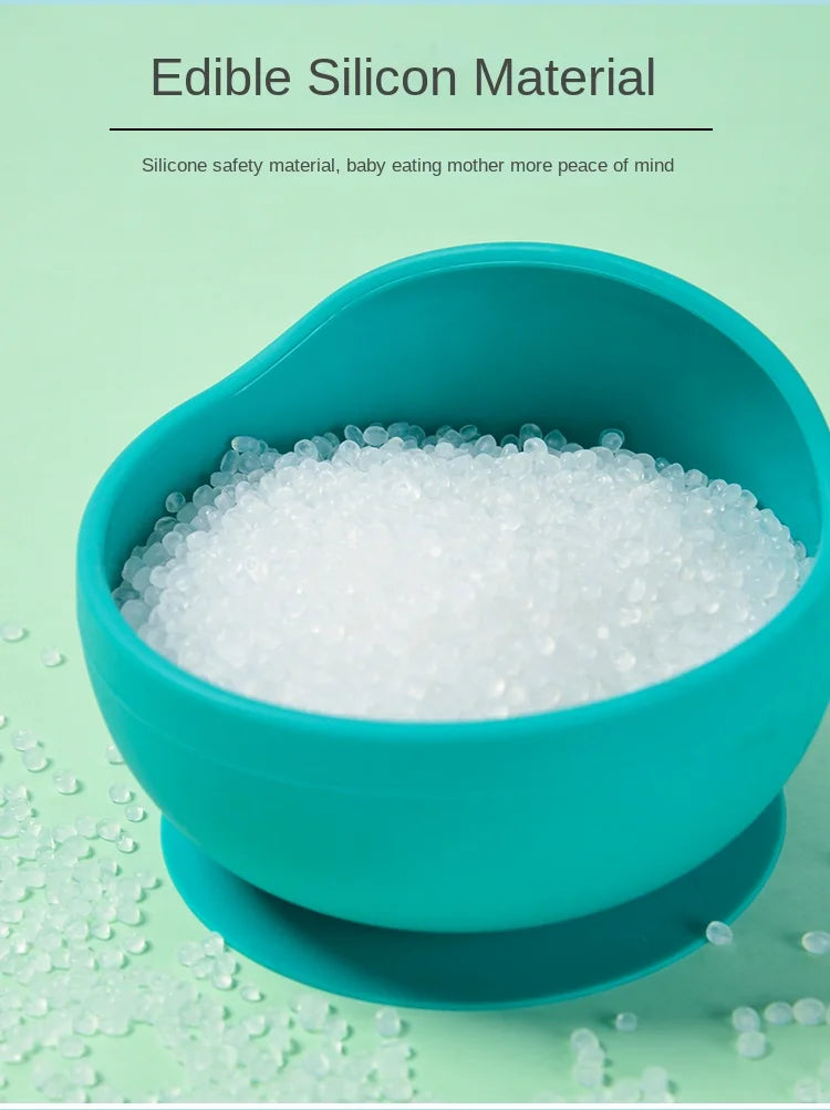 Baby Silicone Suction Bowl with Spoon | Waterproof Kids Feeding Tableware