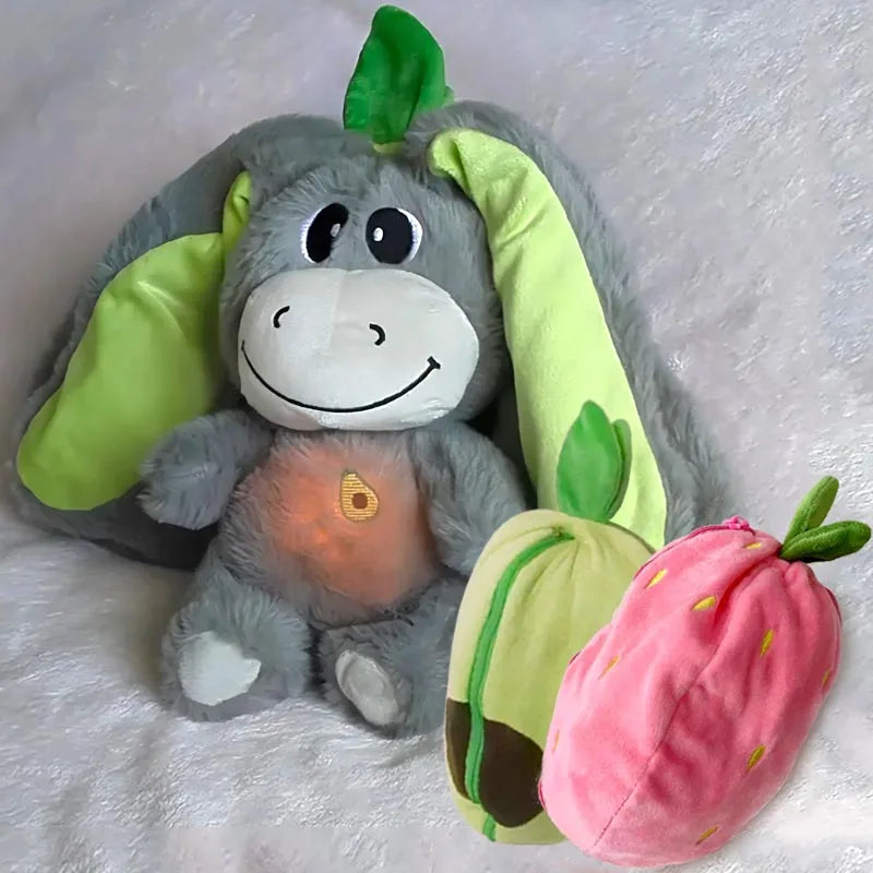 Strawberry Donkey Plush Toy | Soft 30cm Fruit Transform Sleeping Doll for Kids
