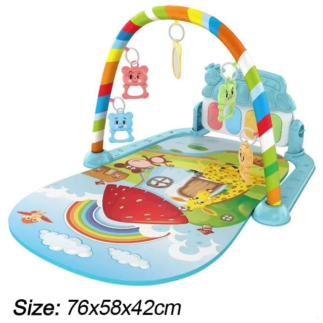 Baby Music Play Gym & Activity Mat | Piano Keyboard & Hanging Toys