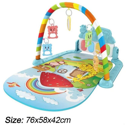 Baby Music Play Gym & Activity Mat | Piano Keyboard & Hanging Toys