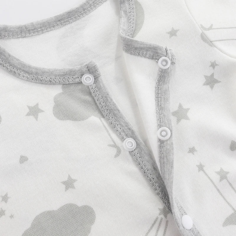 Baby Cartoon Print Romper | Soft Cotton Bodysuit for Newborns 0–9 Months