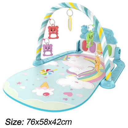 Baby Music Play Gym & Activity Mat | Piano Keyboard & Hanging Toys