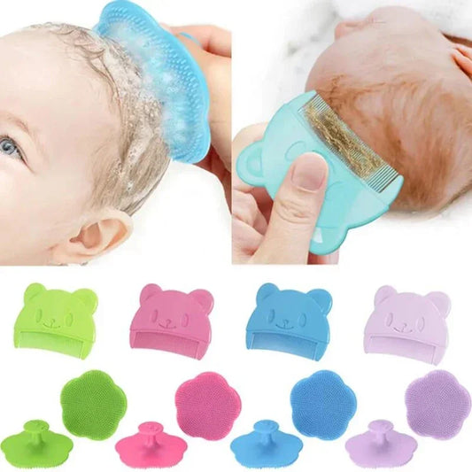 Soft Baby Comb & Silicone Head Massager | Newborn Hair Care Set