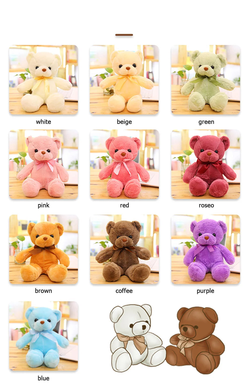 Teddy Bear Plush Toy | Soft Kawaii Stuffed Bear for Kids