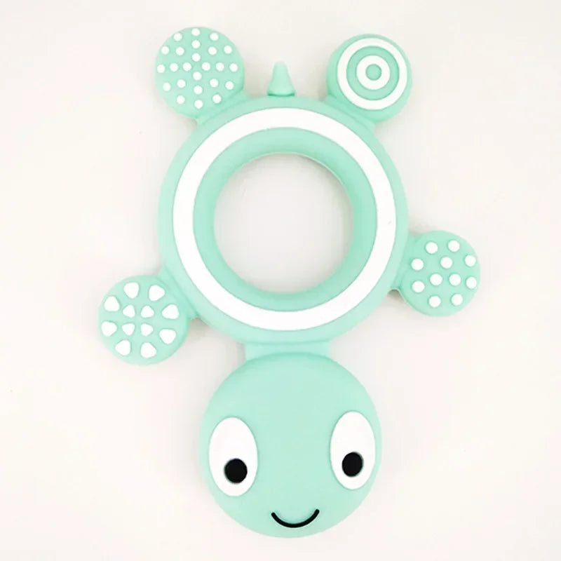 Silicone Turtle Baby Teether | Food-Grade Soft Tortoise Teething Toy | 8 Colours