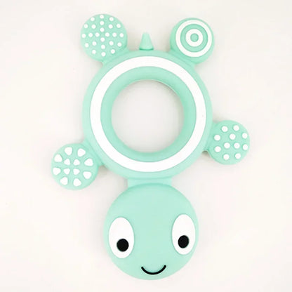 Silicone Turtle Baby Teether | Food-Grade Soft Tortoise Teething Toy | 8 Colours