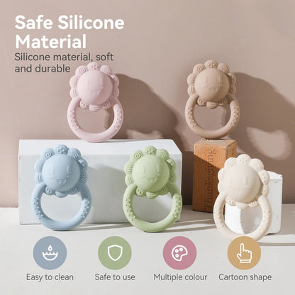 Silicone Bear Teether Rattle | Food-Grade Sensory Hand Bell for Babies 0–12 Months