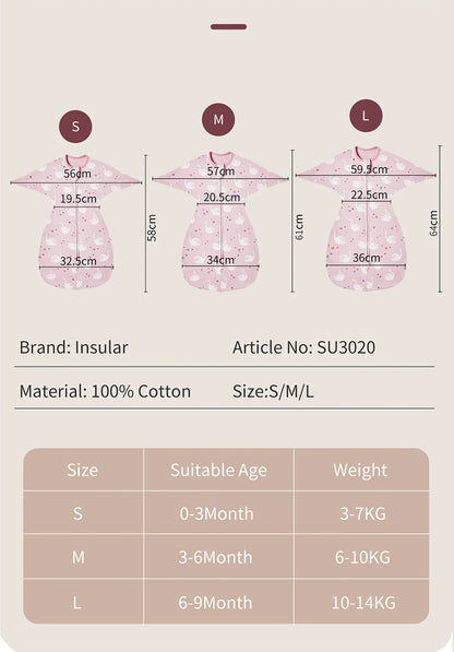 Baby Cotton Sleeping Bag | Anti-Startle Sleepsack for Newborns