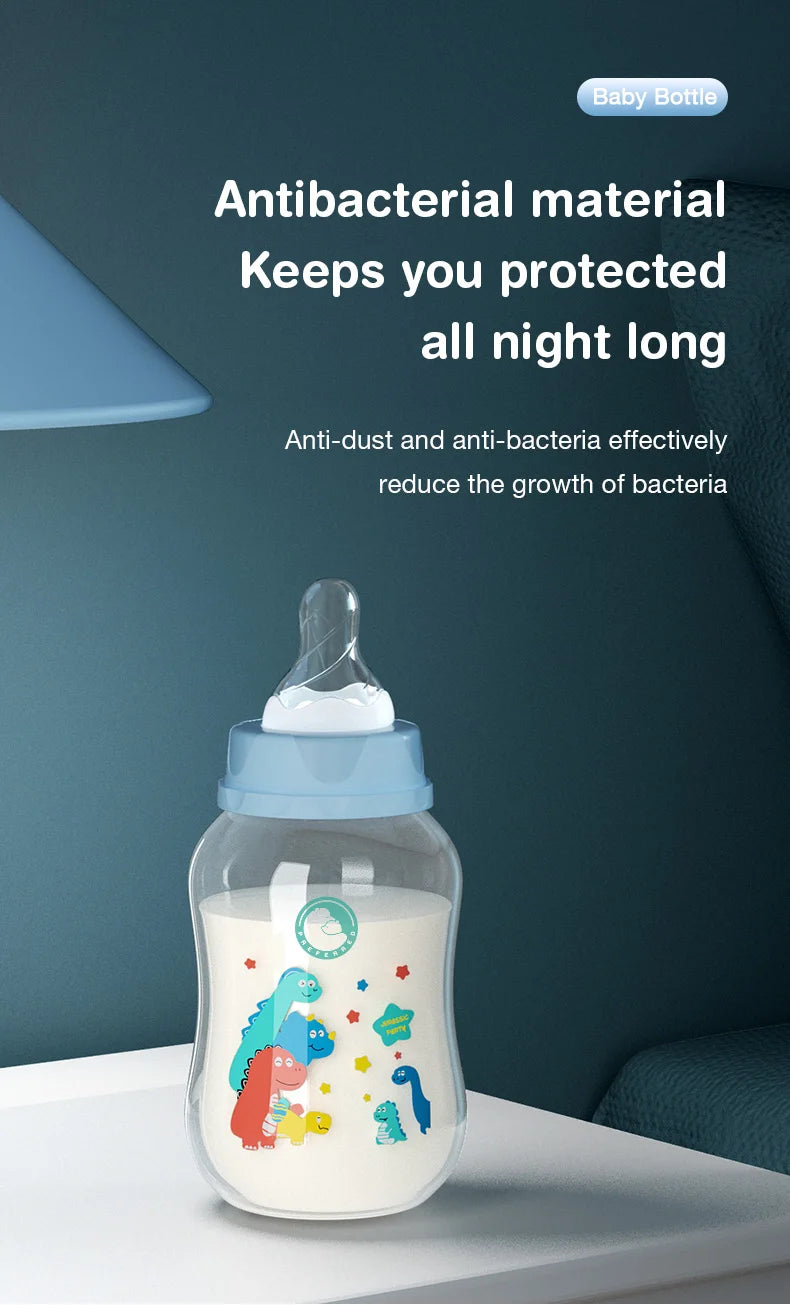 Baby Bottle with Gravity Ball & Handle | 150/240ml Anti-Spill Newborn Feeding Bottle, BPA-Free