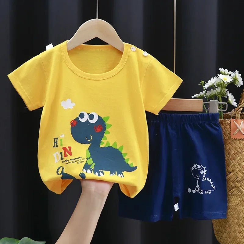 Kids Cotton T-Shirt & Shorts Set | Boys & Girls Summer Outfit 2PCS