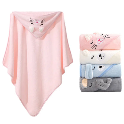 Cartoon Animal Baby Hooded Bath Towel | Soft Newborn Bathrobe for Boys & Girls