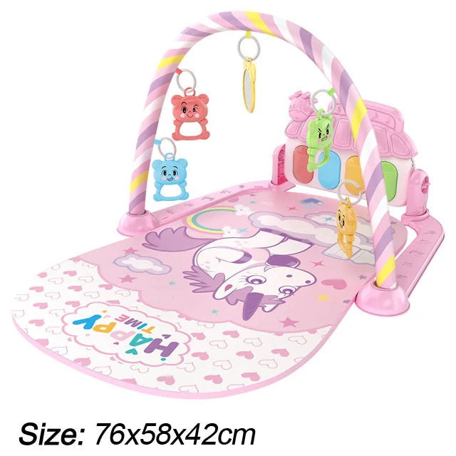 Baby Music Play Gym & Activity Mat | Piano Keyboard & Hanging Toys