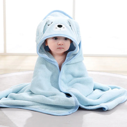Cartoon Animal Baby Hooded Bath Towel | Soft Newborn Bathrobe for Boys & Girls