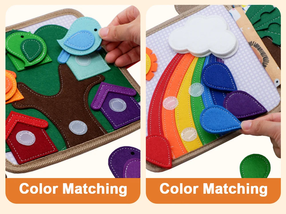 Montessori Giraffe Busy Book | Sensory Learning Quiet Book for Toddlers Ages 3-6