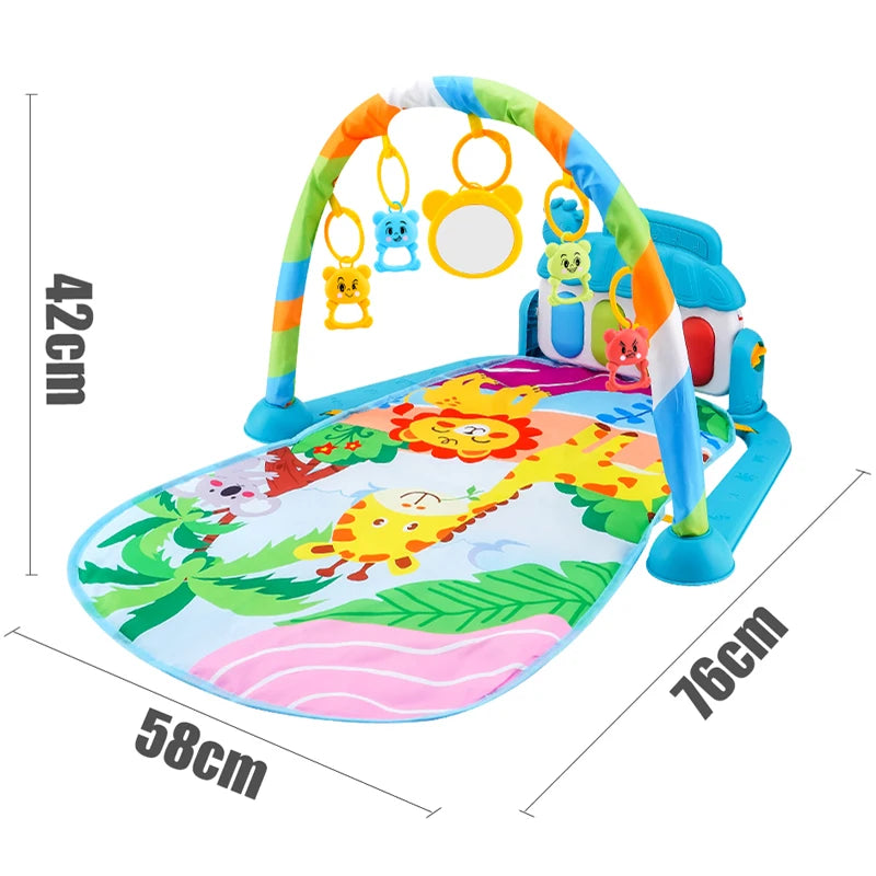 Baby Music Play Gym & Activity Mat | Piano Keyboard & Hanging Toys