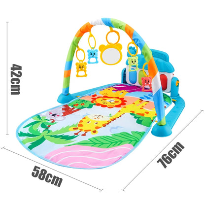 Baby Music Play Gym & Activity Mat | Piano Keyboard & Hanging Toys