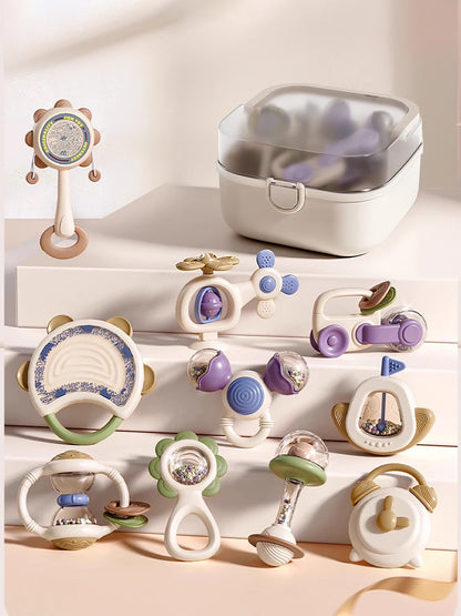 10-Piece Baby Teething & Sensory Toy Set | Food-Grade Silicone | Baby Gift