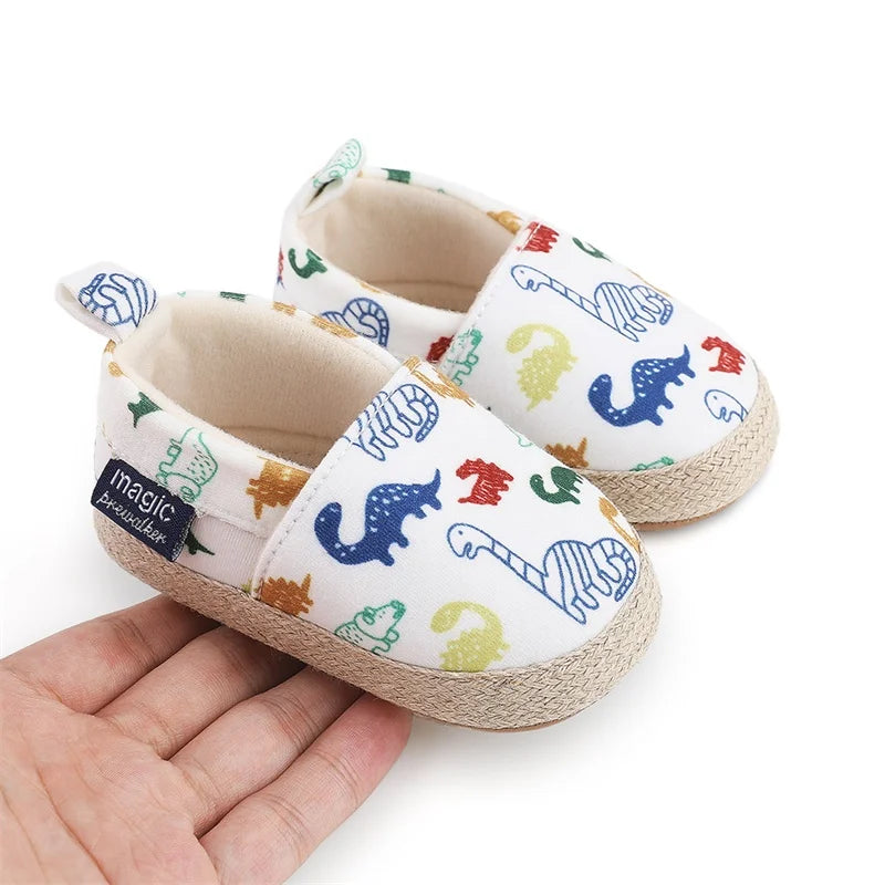 Baby Dinosaur Slip-On Shoes | Closed Toe Walking Shoes 0-18 Months