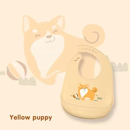 Waterproof Silicone Baby Bib | Adjustable Cute Printed Design, BPA-Free Leak-Proof Feeding Bib