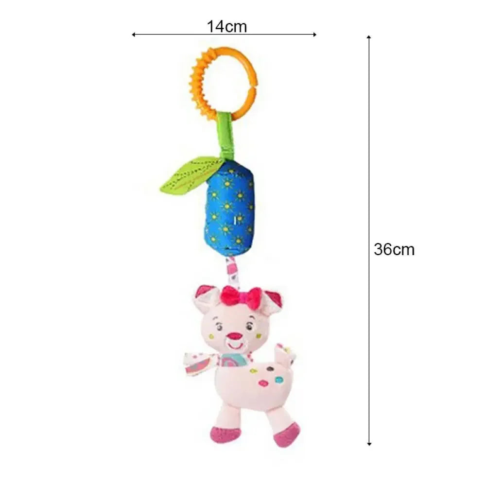 Baby Handheld Rattle & Teether Toy | Animal Character Stroller Toy for Newborns