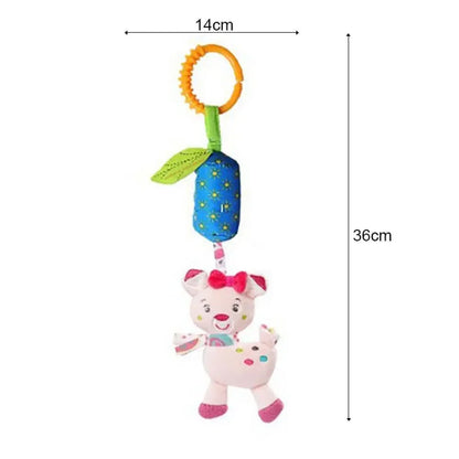 Baby Handheld Rattle & Teether Toy | Animal Character Stroller Toy for Newborns