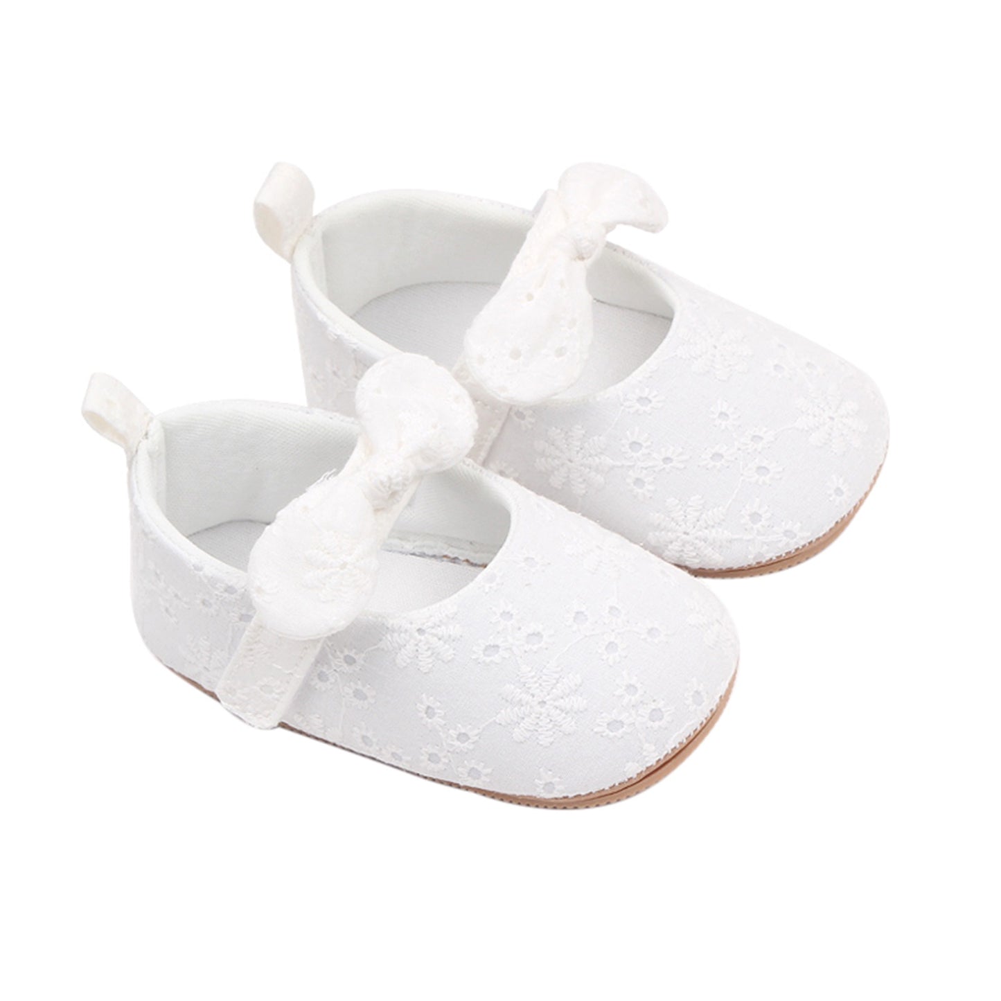 Baby Girls Bow Flower Soft Sole Princess Shoes | Non-Slip First Walker 0-18 Months