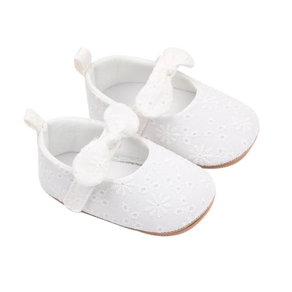 Baby Girls Bow Flower Soft Sole Princess Shoes | Non-Slip First Walker 0-18 Months