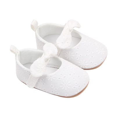 Baby Girls Bow Flower Soft Sole Princess Shoes | Non-Slip First Walker 0-18 Months