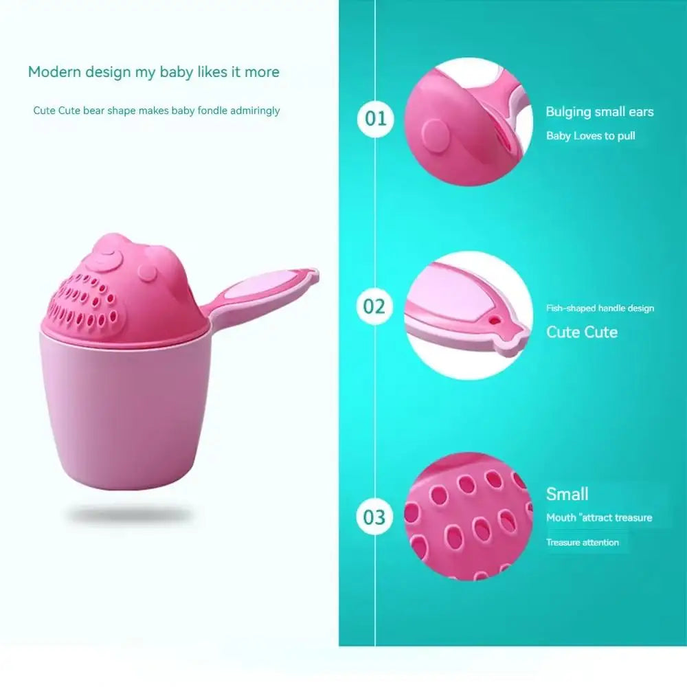 Baby Shampoo Rinse Cup | Cartoon Bath Bucket for Gentle Hair Washing