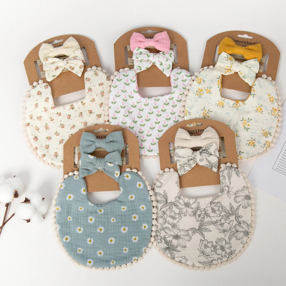 Baby Bib & Headband Gift Set