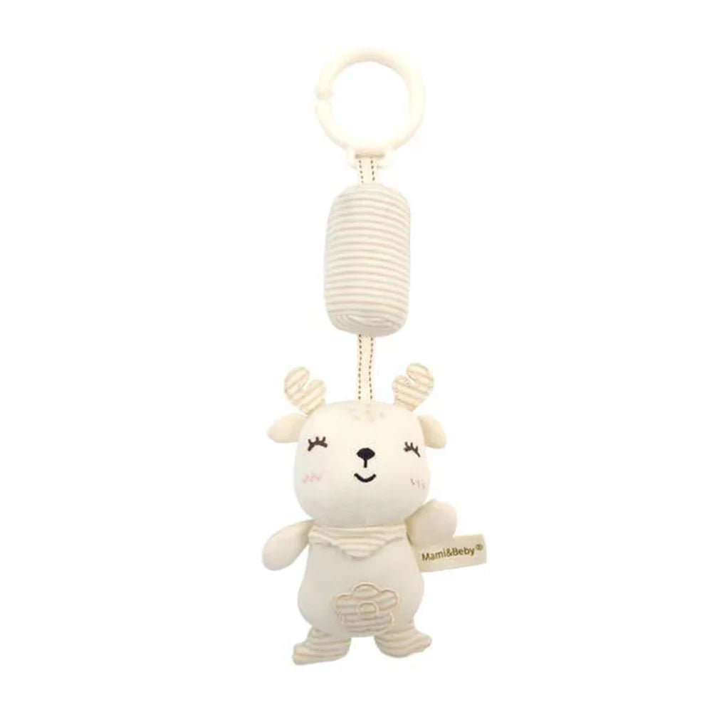 Baby Hanging Rattle Toy | High Contrast Plush Sensory Toy for Pram, Car Seat & Cot