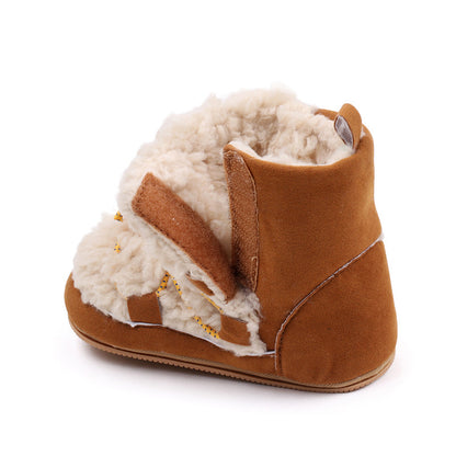Baby Girls Coral Fleece Snow Boots | Warm Ankle Boots First Walker 6-15 Months