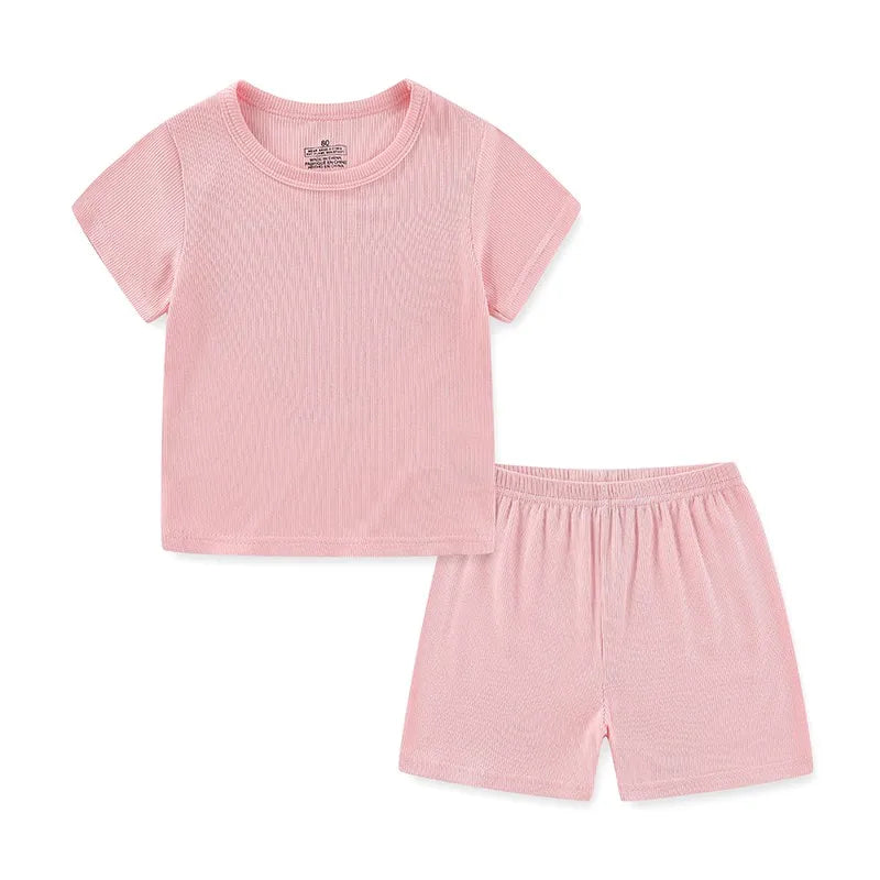 Kids Cotton 2-Piece Outfit Set | Short Sleeve Top & Shorts 12 Months–5 Years