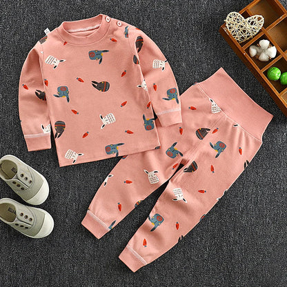 Kids Cotton Pyjama Long Johns Set | High Waist Underwear 9M-6 Years
